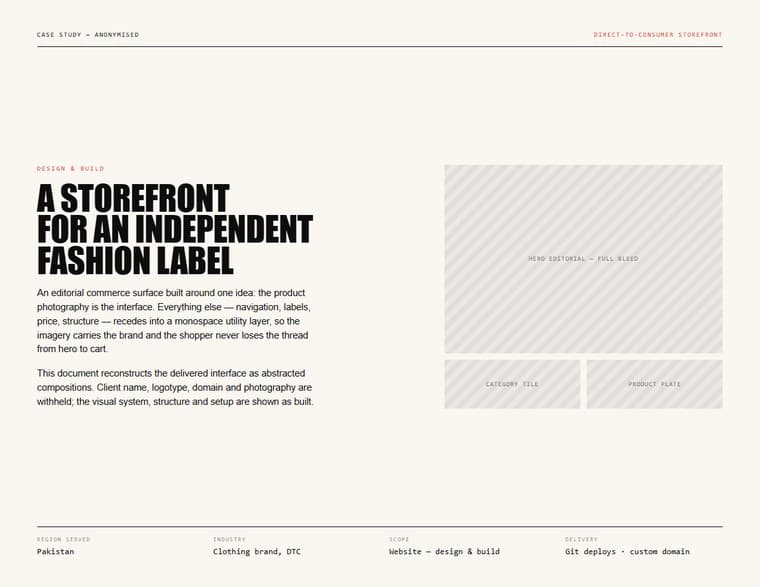 Storefront for an Independent Fashion Label