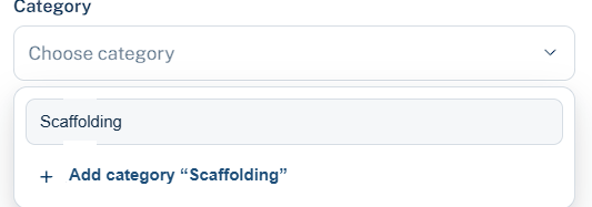 Creating a category from inside the form
